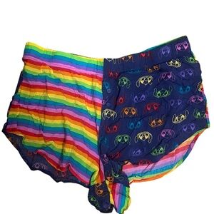 Disney Lilo and Stitch Pride Rainbow Silky Pajama Shorts Size Large (12-14)